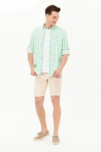 US Polo Assn. Men Checkered Green Shirt - Image 4
