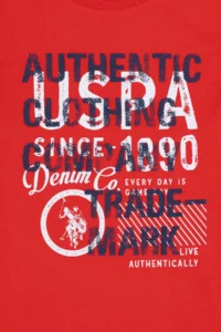 US Polo Assn. Kids Red Crew Neck T-Shirt - Image 3