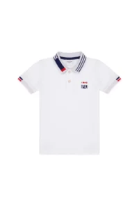 US Polo Assn. Boys' White Polo Shirt Collar T-Shirt