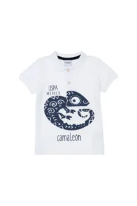 US Polo Assn. Boys' White Polo Shirt Collar T-Shirt - Image 2