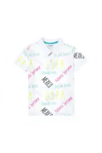 US Polo Assn. Boys' White Polo Shirt Collar T-Shirt