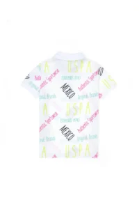 US Polo Assn. Boys' White Polo Shirt Collar T-Shirt - Image 2