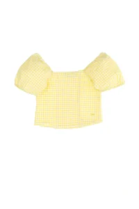 US Polo Assn. Girls' Light Yellow Short Sleeve Shirt
