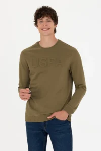 US Polo Assn. Men Khaki Basic Sweatshirt
