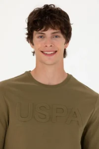 US Polo Assn. Men Khaki Basic Sweatshirt - Image 2