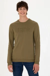 US Polo Assn. Men Khaki Basic Sweatshirt - Image 3