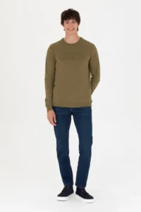 US Polo Assn. Men Khaki Basic Sweatshirt - Image 4
