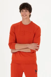 US Polo Assn. Men Brick Red Basic Sweatshirt