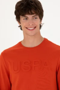 US Polo Assn. Men Brick Red Basic Sweatshirt - Image 2