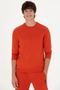 US Polo Assn. Men Brick Red Basic Sweatshirt - Image 3