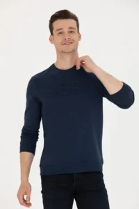 US Polo Assn. Men Navy Blue Basic Sweatshirt - Image 3