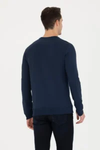 US Polo Assn. Men Navy Blue Basic Sweatshirt - Image 5