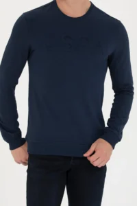 US Polo Assn. Men Navy Blue Basic Sweatshirt - Image 6