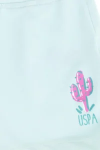 US Polo Assn. Kids Water Green Knitting Shorts - Image 3