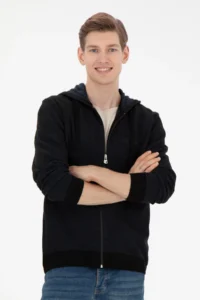 US Polo Assn. Men Navy Blue Knitwear Cardigan