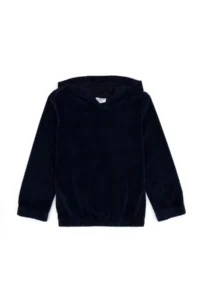 US Polo Assn. Girls' Navy Blue Hooded Velvet Sweatshirt