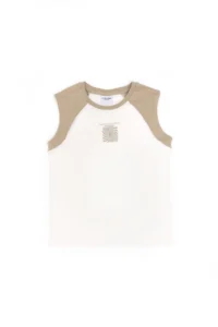 US Polo Assn. Boys' Ecru Sleeveless Crew Neck T-Shirt - Image 2