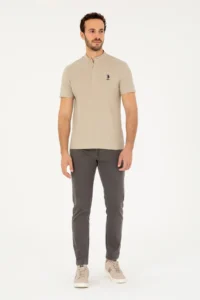 US Polo Assn. Men Regular Fit Tippet Light Khaki T-Shirt - Image 4
