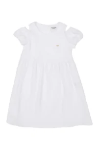 US Polo Assn. Girls' White Sleeveless Weaving Dress - Image 2
