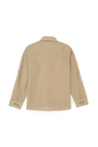US Polo Assn. Boys' Light Khaki Long Sleeve Basic Shirt - Image 3