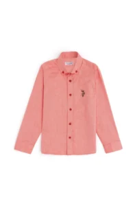 US Polo Assn. Boys' Red Long Sleeve Basic Shirt