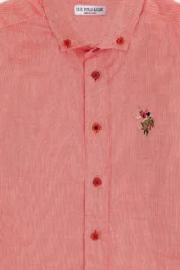 US Polo Assn. Boys' Red Long Sleeve Basic Shirt - Image 3