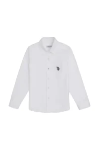 US Polo Assn. Girls' White Long Sleeve Shirt - Image 2