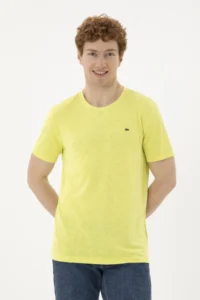 US Polo Assn. Men Regular Fit Crew Neck Pistachio Green Basic T-Shirt - Image 3