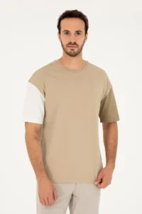 US Polo Assn. Men comfort Fit Crew Neck Light Khaki T-Shirt