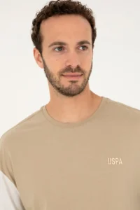US Polo Assn. Men comfort Fit Crew Neck Light Khaki T-Shirt - Image 2