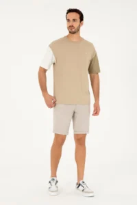 US Polo Assn. Men comfort Fit Crew Neck Light Khaki T-Shirt - Image 4