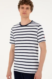 US Polo Assn. Men Regular Fit Crew Neck White T-Shirt - Image 3