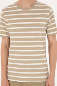 US Polo Assn. Men Regular Fit Crew Neck Light Khaki T-Shirt - Image 6