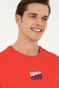 US Polo Assn. Men comfort Fit Crew Neck Red T-Shirt - Image 2