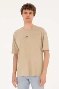 US Polo Assn. Men comfort Fit Crew Neck Light Khaki T-Shirt