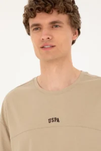 US Polo Assn. Men comfort Fit Crew Neck Light Khaki T-Shirt - Image 2