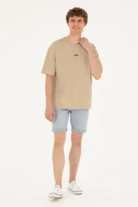 US Polo Assn. Men comfort Fit Crew Neck Light Khaki T-Shirt - Image 4