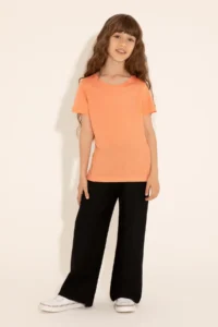 US Polo Assn. Girls' Salmon Crew Neck T-Shirt - Image 2