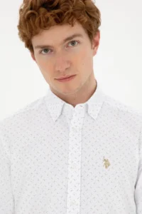 US Polo Assn. Men Stone Printed White Shirt - Image 2