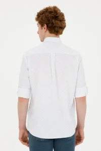 US Polo Assn. Men Stone Printed White Shirt - Image 5