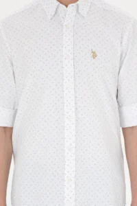 US Polo Assn. Men Stone Printed White Shirt - Image 6