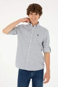 US Polo Assn. Men Navy Blue Long Sleeve Shirt - Image 3
