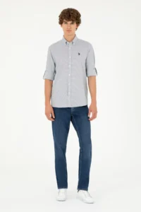 US Polo Assn. Men Navy Blue Long Sleeve Shirt - Image 4