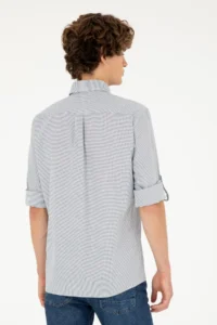 US Polo Assn. Men Navy Blue Long Sleeve Shirt - Image 5