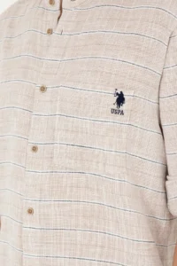 US Polo Assn. Men Stone Long Sleeve Shirt - Image 7