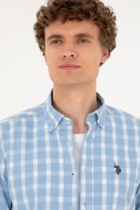 US Polo Assn. Men Light Blue Long Sleeve Shirt - Image 2