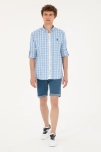 US Polo Assn. Men Light Blue Long Sleeve Shirt - Image 4
