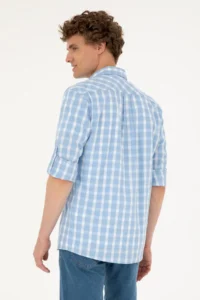 US Polo Assn. Men Light Blue Long Sleeve Shirt - Image 5