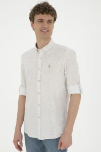 US Polo Assn. Men Khaki Long Sleeve Shirt - Image 3