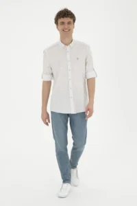 US Polo Assn. Men Khaki Long Sleeve Shirt - Image 4